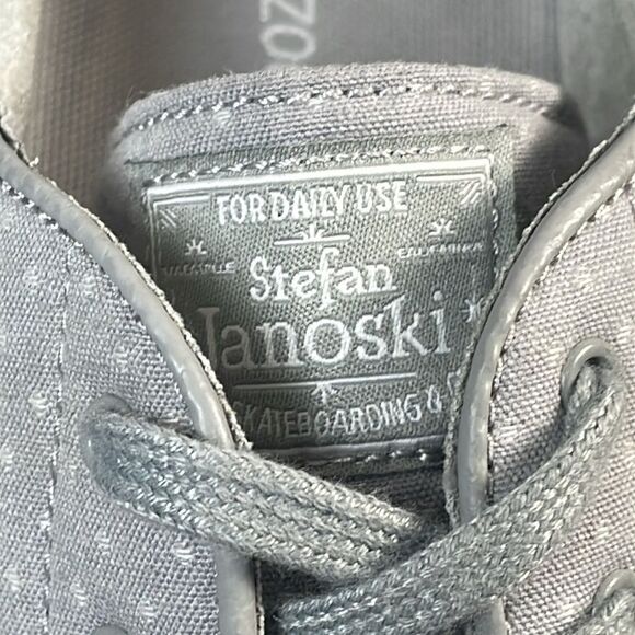 Nike SB Zoom Stefan Janoski Men’s Sz 9 Gray White Canvas PRM Polka Dot Sneakers - Picture 11 of 11